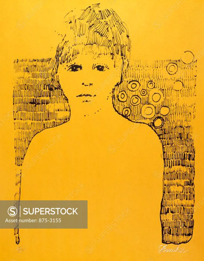 Child by John Bunker, silkscreen, 1974, 20th Century