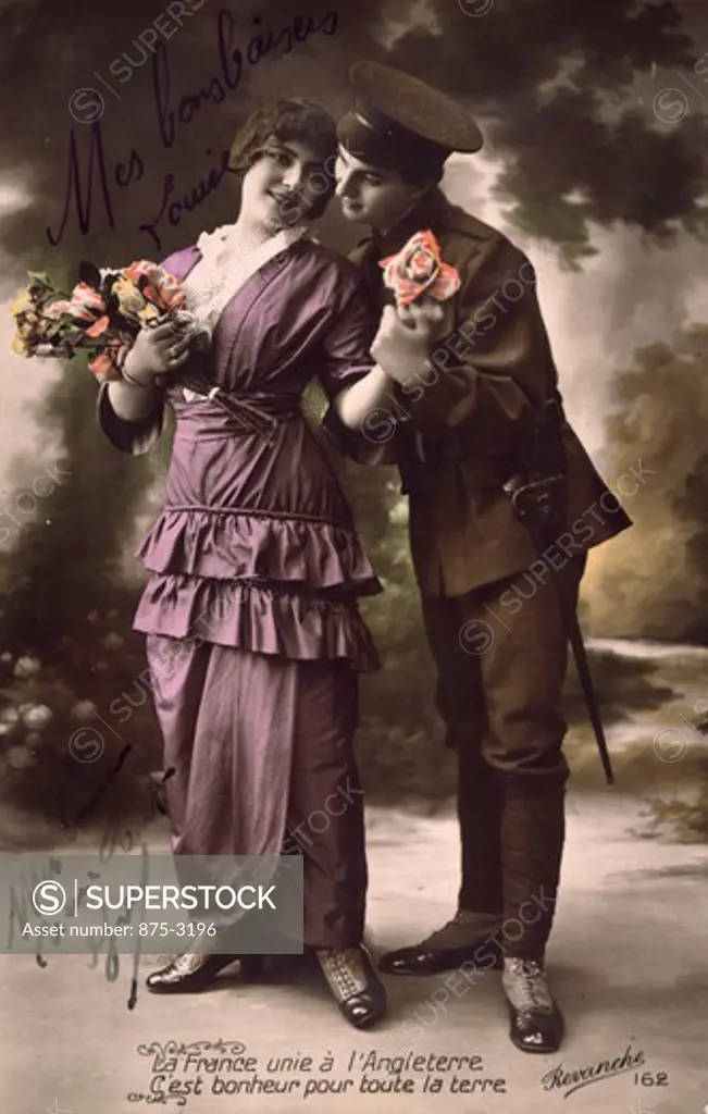Victorian Couple by Revanche, Nostalgia Cards, Colored photograph,Private Collection