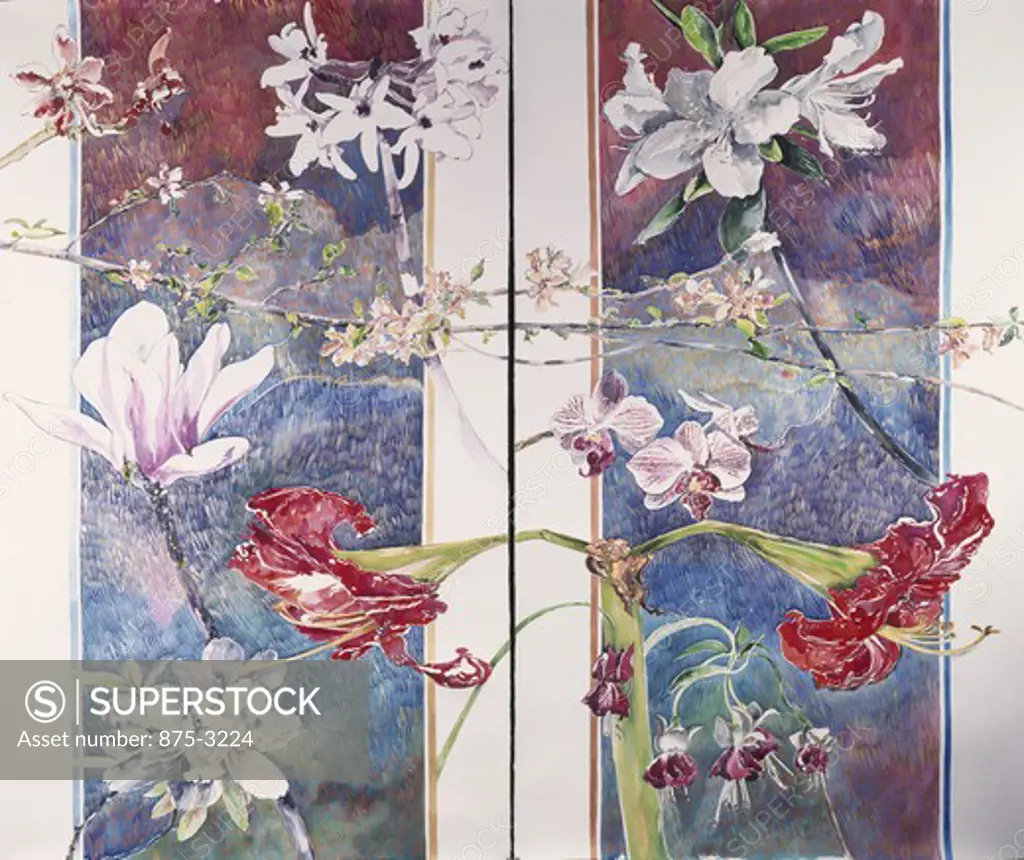 Profusion Flower Forms, Diptych by John Bunker, 1996, 20th Century