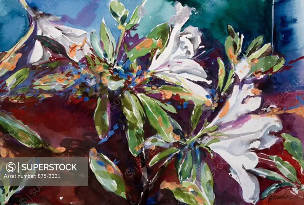 Right panel from Wild azaleas by John Bunker, acrylic and watercolor, 1997