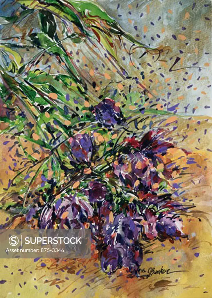 Sparkling Kenya Vine Flower 1998 John Bunker (20th C. American) Watercolor cardboard