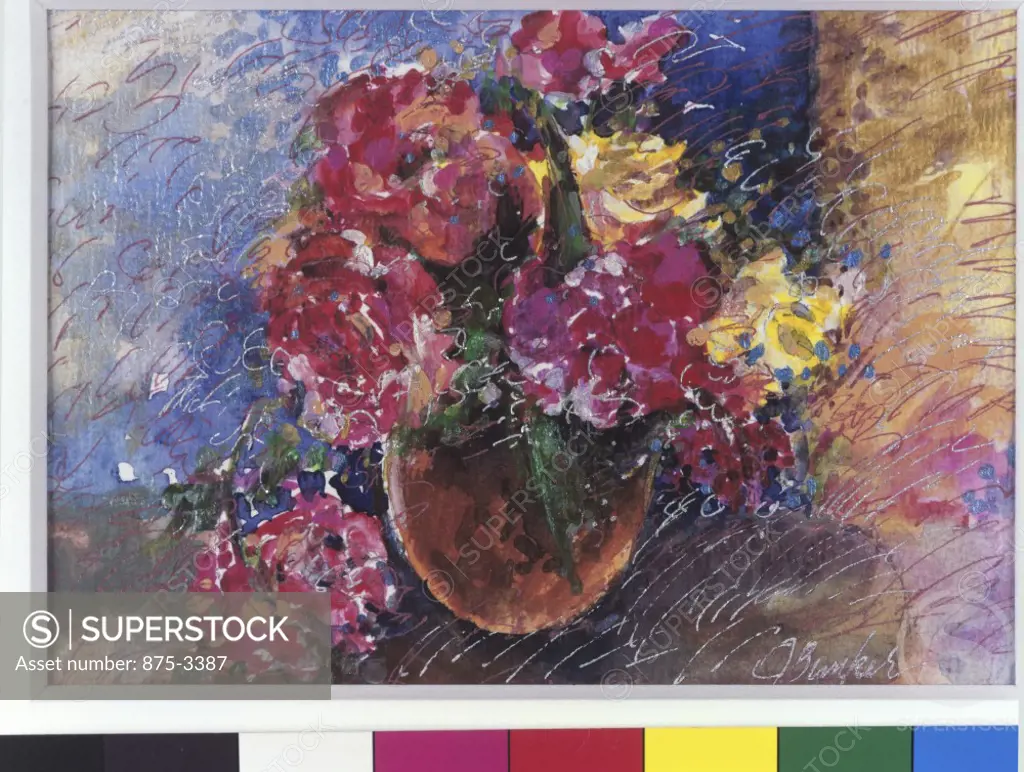 Roses: Impressions In A Vase, 2000, John Bunker (20th C./American), Watercolor