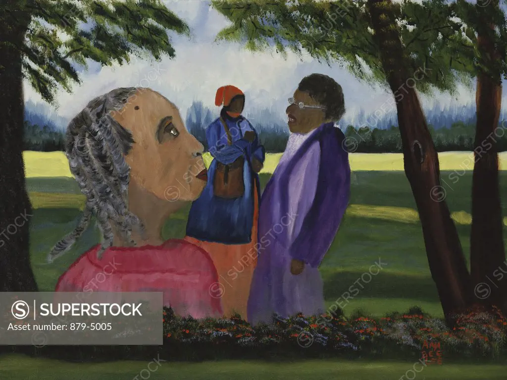 Three Freedom Fighters: Sojourner Truth, Harriet Tubman, Rosa Parks 1992 Anna Belle Lee Washington (1924-2000/American) Oil on Canvas
