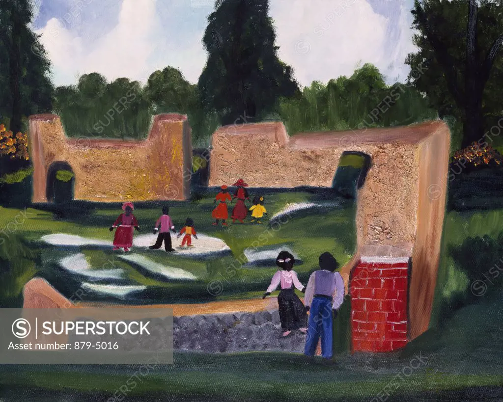 Hospital Ruins by Anna Belle Lee Washington, oil painting, 1991
