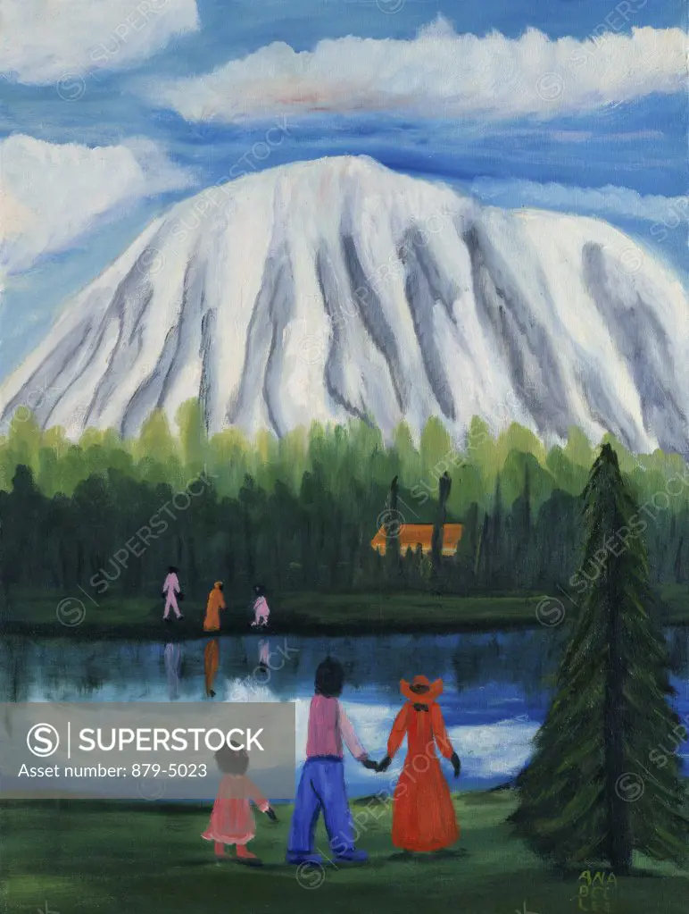 Mount Rainier Reflecting  Anna Belle Lee Washington (1924-2000/American) Oil on Canvas