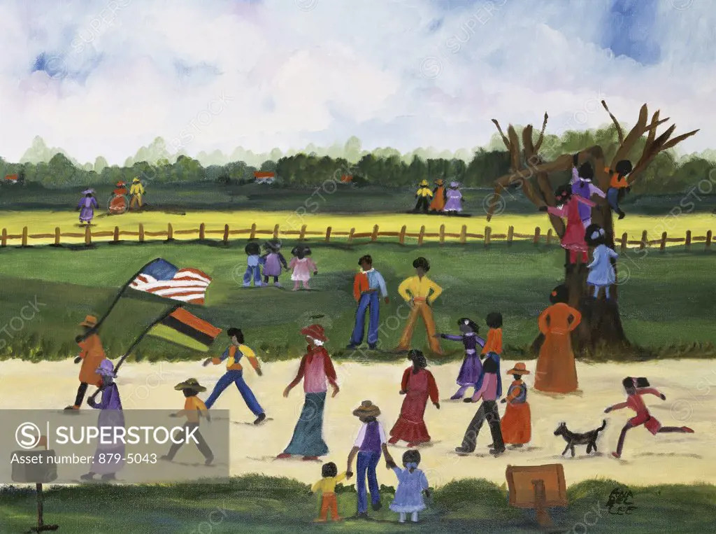 Freedom March 1992 Anna Belle Lee Washington (1924-2000/American) Oil on Canvas