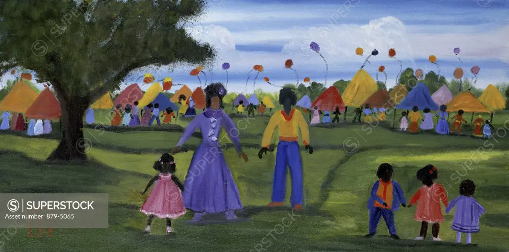 The Fair 1993 Anna Belle Lee Washington (1924-2000/American) Oil on Canvas