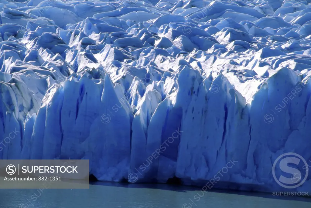 Icebergs floating on water, Grey Glacier, Torres del Paine National Park, Patagonia, Chile