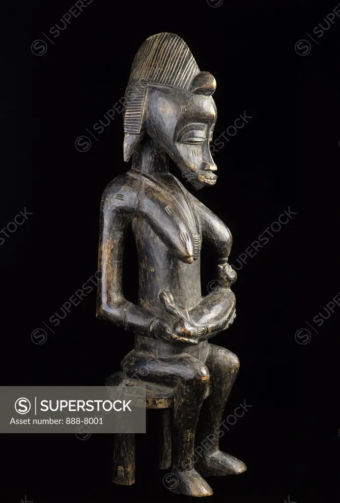 Seated Maternity Figure with Child Senufu Culture African Art Collection of The Museum of Contemporary Art, Jacksonville, Florida
