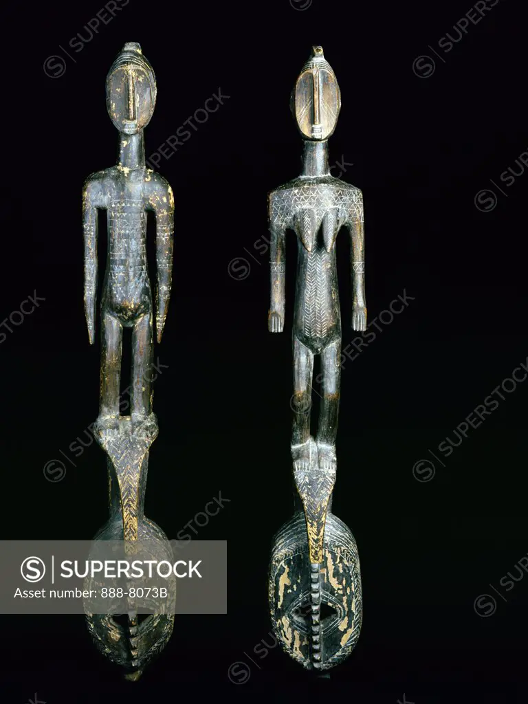 Mossi and Bobo statues from Mossi Culture,  Upper Volta,  USA,  Florida,  Jacksonville,  The Museum of Contemporary Art,  African Art Collection