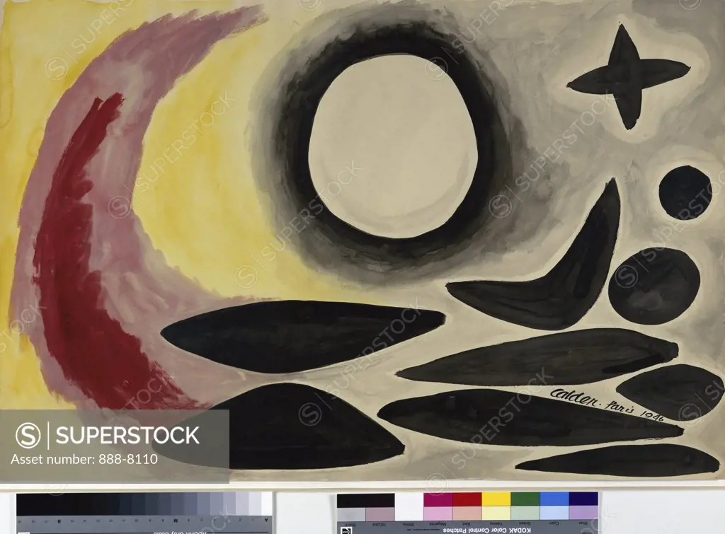 Dawn by Alexander Calder, gouache on paper, 1946, 1898-1976, USA, Florida, Jacksonville, Collection of The Museum of Contemporary Art