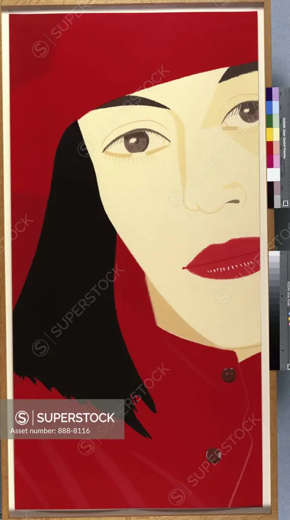 Red Coat by Alex Katz, silkscreen, 1983, b.1927, USA, Florida, Jacksonville, Collection of The Museum of Contemporary Art