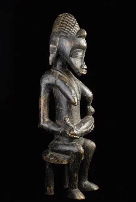 Seated Maternity Figure with Child Senufu Culture African Art Collection of The Museum of Contemporary Art, Jacksonville, Florida