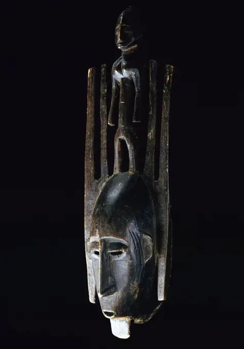Wooden carving of Bambara N'tomo Mask,  USA,  Florida,  Jacksonville,  The Museum of Contemporary Art,  African Art Collection