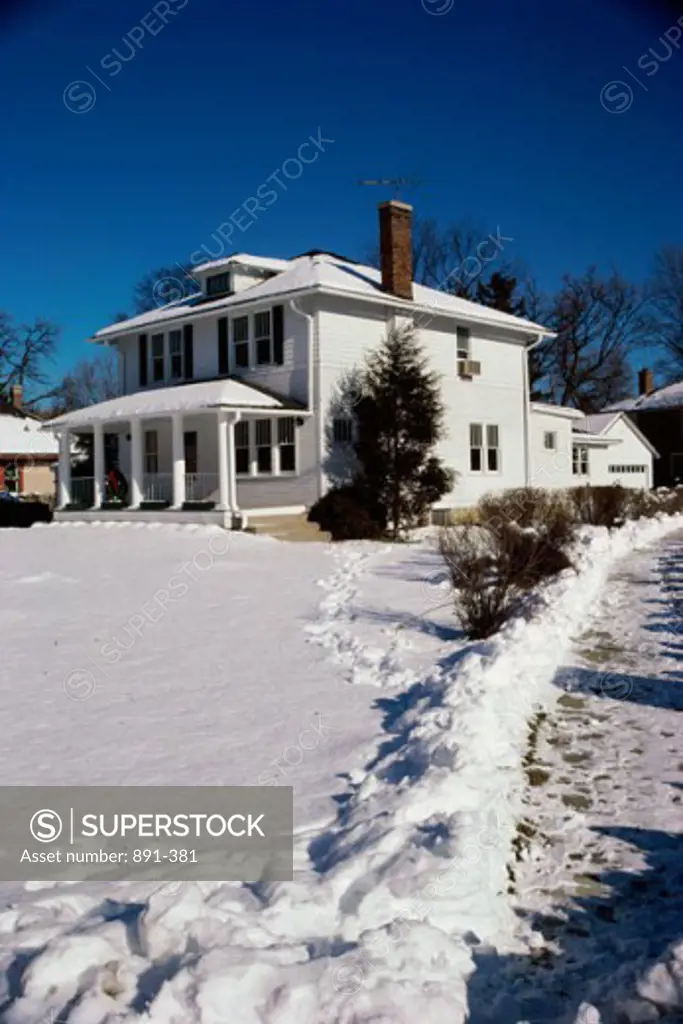 A house in a snowcovered landscape