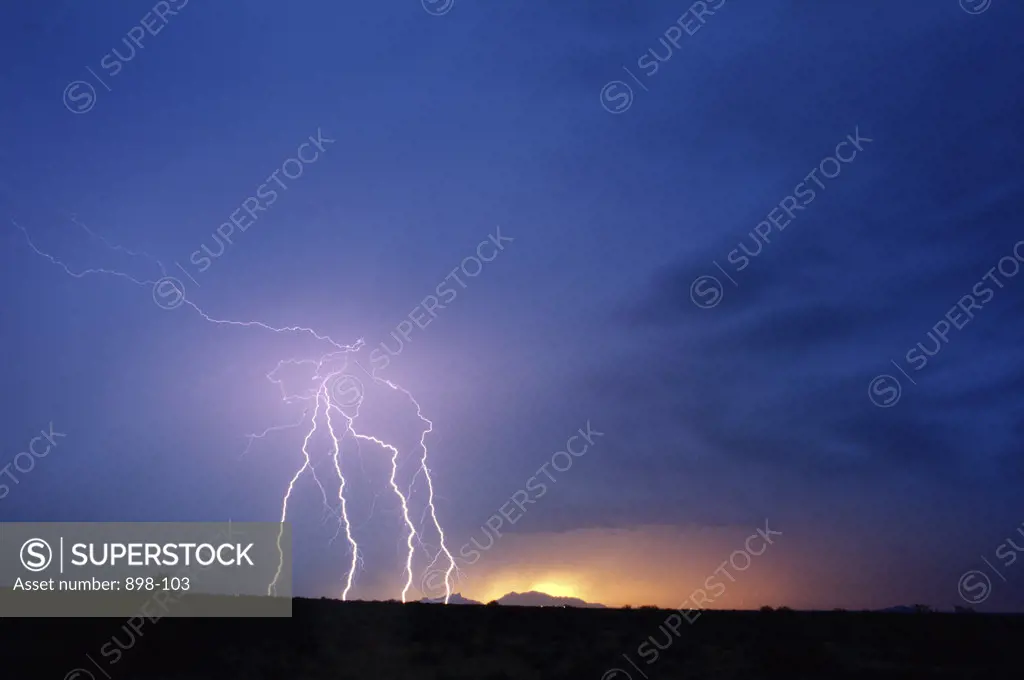 Lightning striking the ground