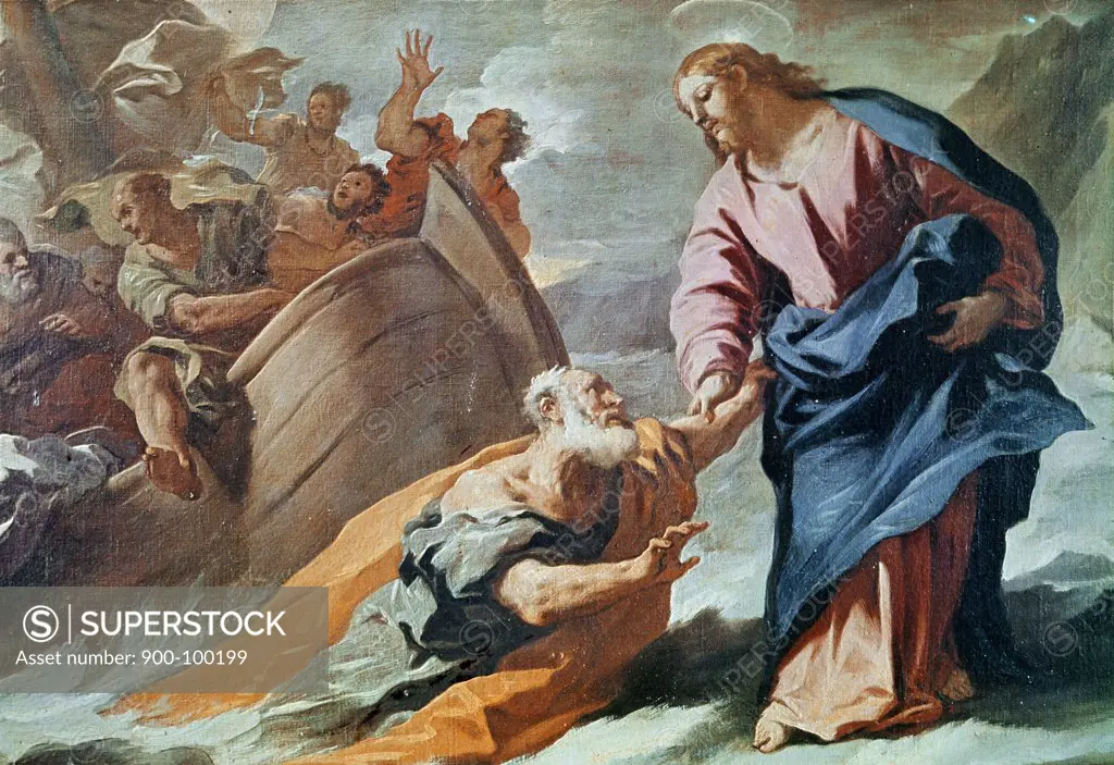 Jesus at the Sea  Luca Giordano (1634-1705 Italian) 