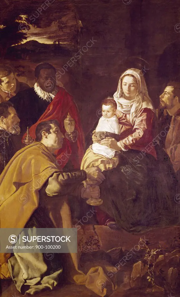 Adoration of the Magi by Diego Velazquez, oil on canvas, 1619, 1599-1660, Spain, Madrid, Museo del Prado