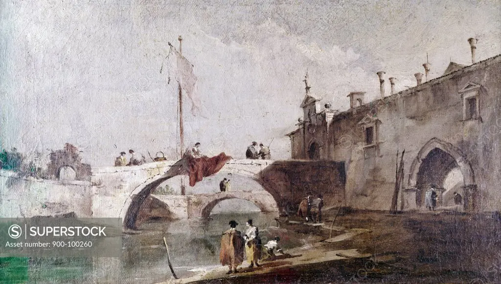 Bridge in Venice by Canaletto, 1697-1768