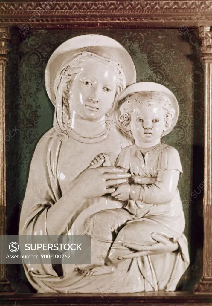 Madonna & Child (Ava Gratia)  Della Robbia, Luca(1400-1482 Italian) Glazed Terracotta