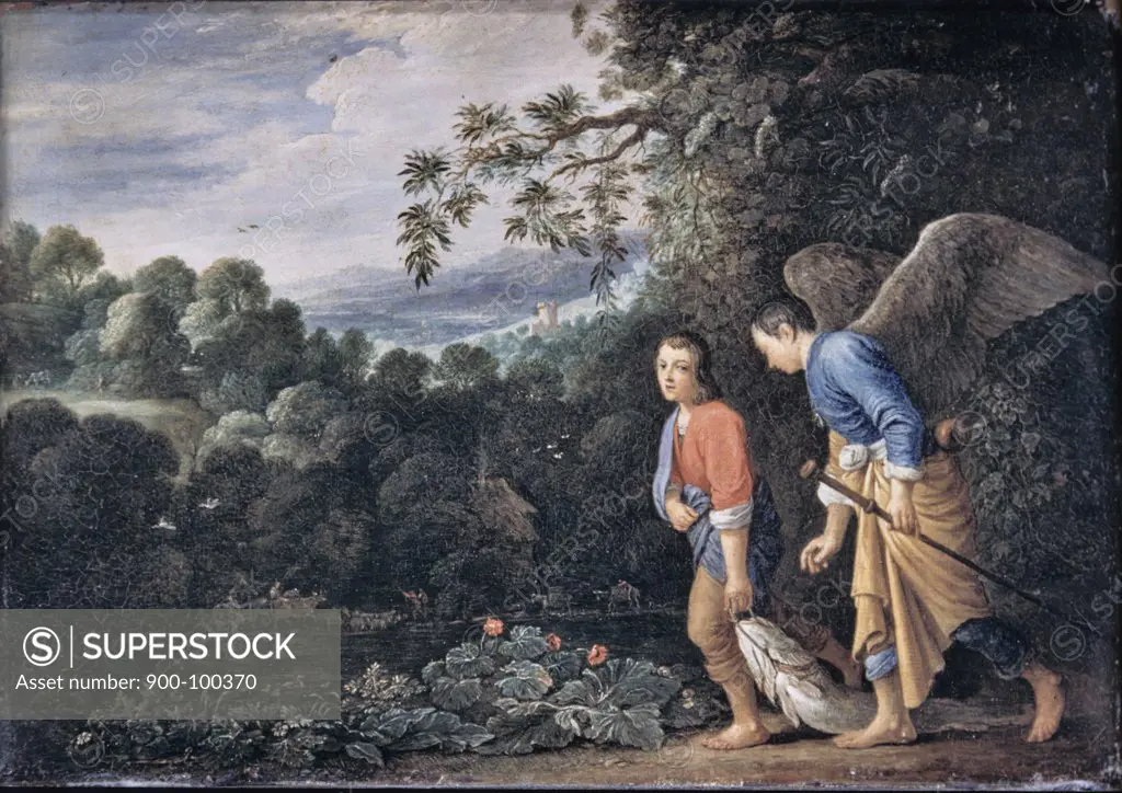 Tobias and the Angel  17th C. Oil on silver copper  Adam Elsheimer (1578-1610/German)  National Gallery, London 