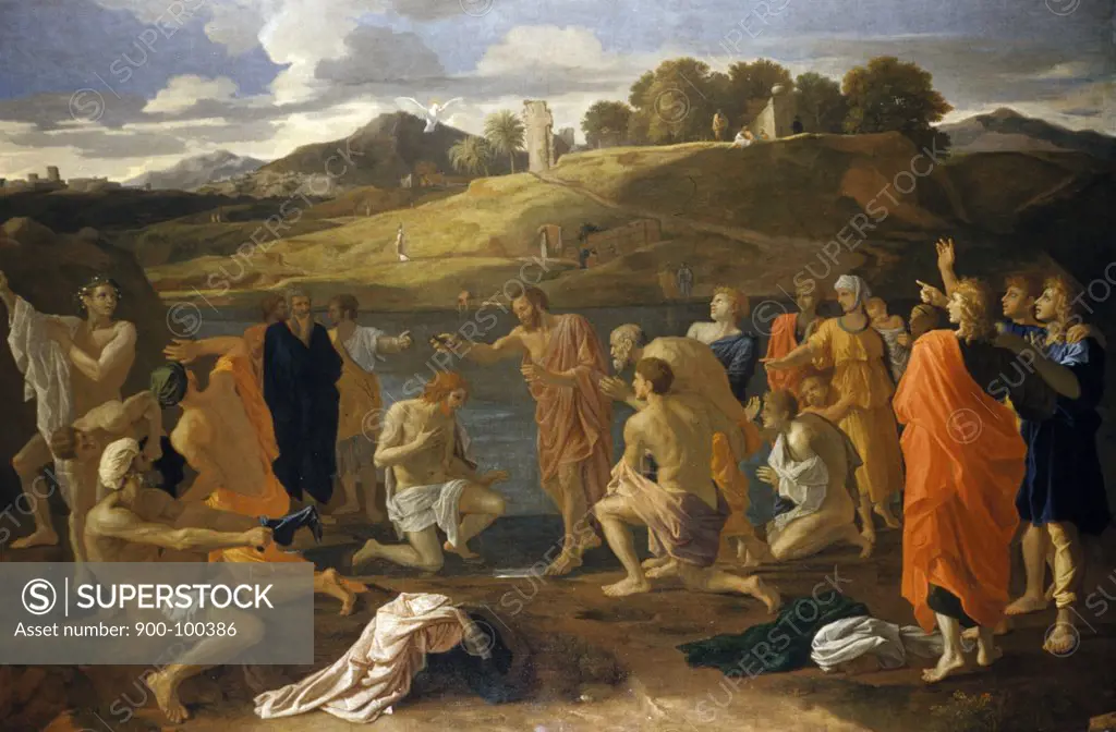 Baptism of Christ #2 by Nicolas Poussin, (1594-1665)