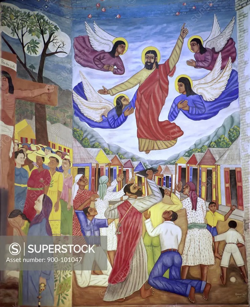 The Ascension by Castera Bazile, 1950-1951, 1923-1966, Haiti, Port-au-Prince, Tempera Cathedral of St. Trinite