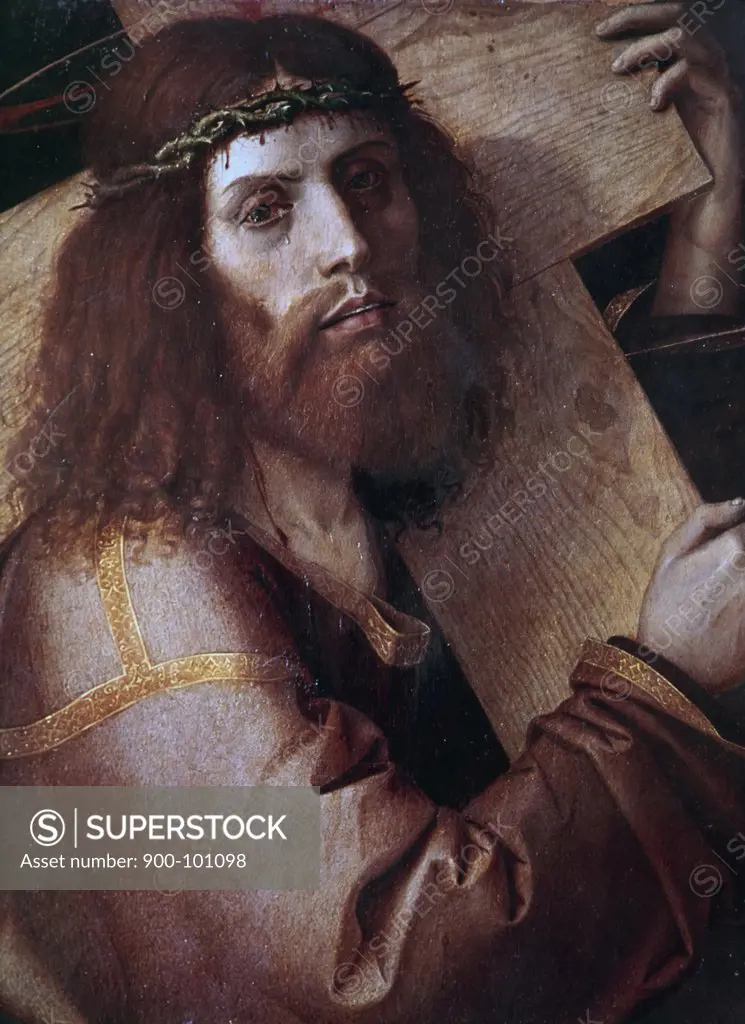 The Cross-Bearing Christ Bartolomeo Montagna (ca.1450-1523 Italian) Pinacoteca Civica, Vicenza, Italy