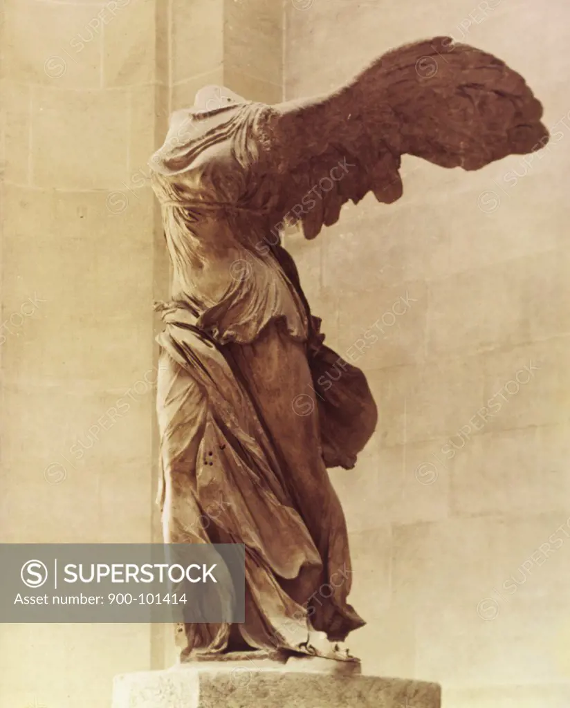 Nike of Samothrace (Winged Victory) Marble Sculpture Greek Art Musee du Louvre, Paris