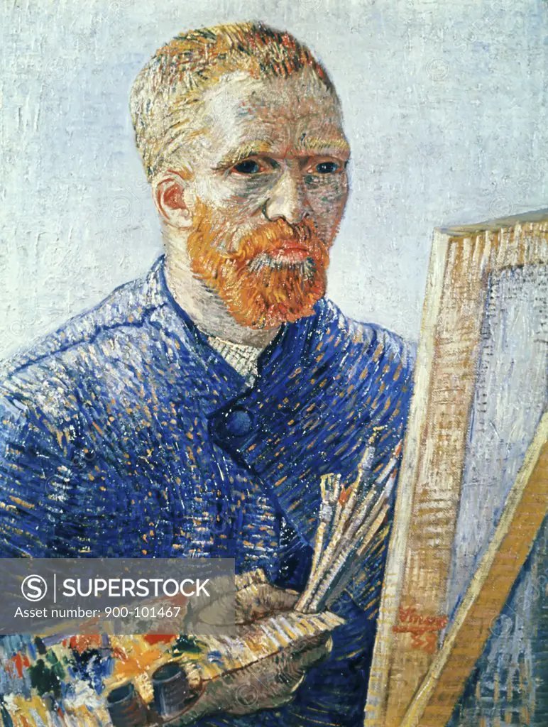 Self-Portrait in Front of Easel  1888,  Vincent van Gogh (1853-1890/ Dutch)  Oil on Canvas Van Gogh Museum, Amsterdam 