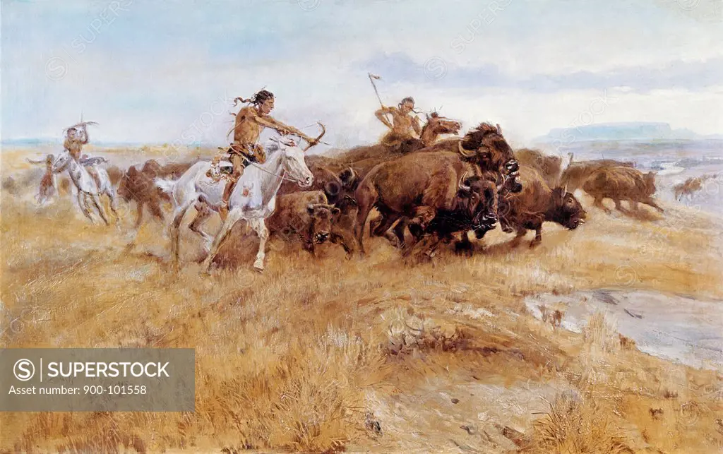 Buffalo Hunt Charles Marion Russell (1865-1926 American)