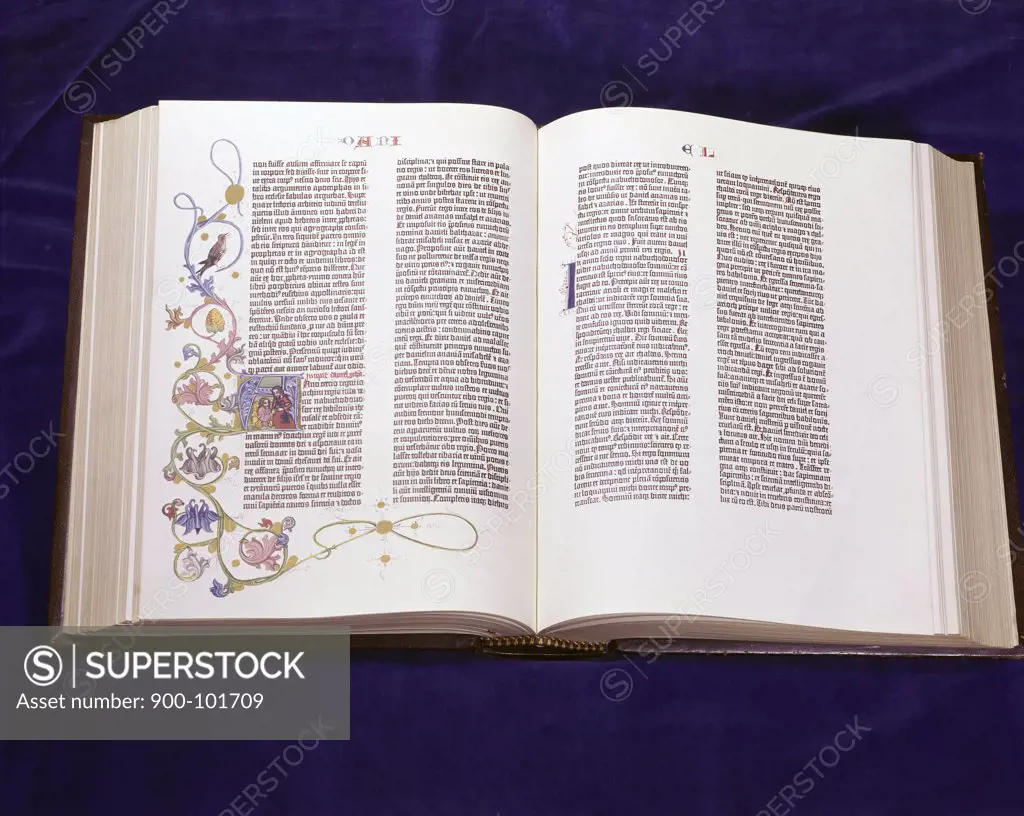 Gutenberg Bible: Book Of Daniel 1456 A.D. Manuscripts American Bible Society, New York, USA