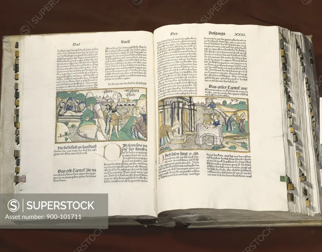 German Bible: Story of Moses Manuscripts 1483 AD American Bible Society New York City 