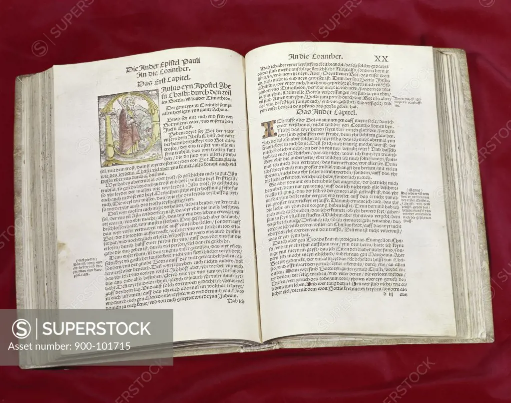 Martin Luther Bible: St. Luke's Gospel 1523 A.D. Manuscripts American Bible Society, New York, USA