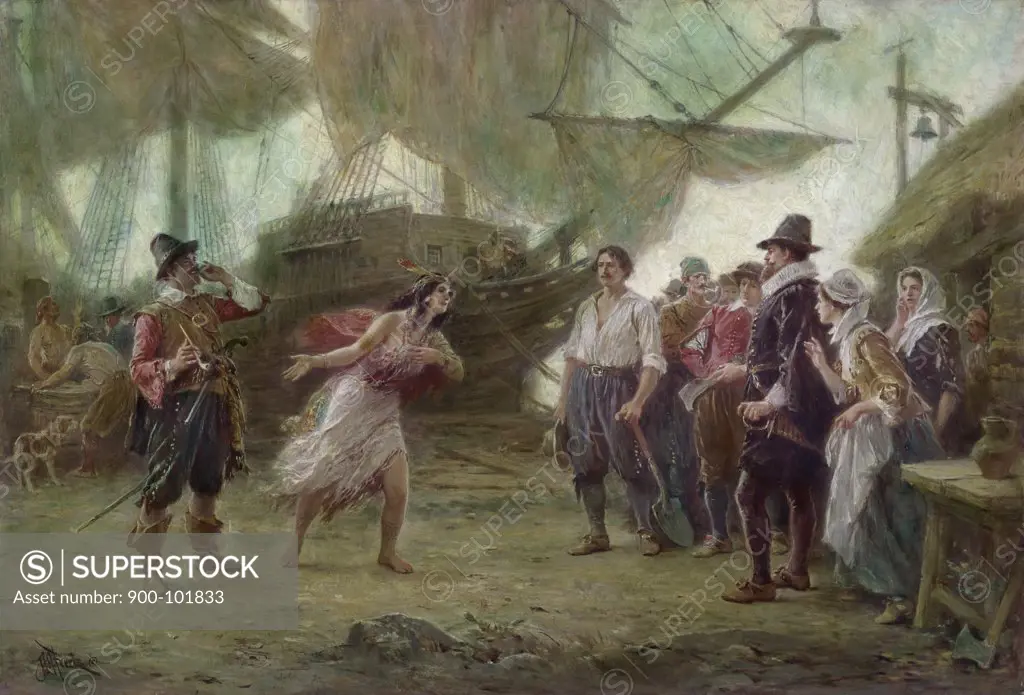 The Abduction of Pocahontas Jean Leon Gerome Ferris (1830-1930American)