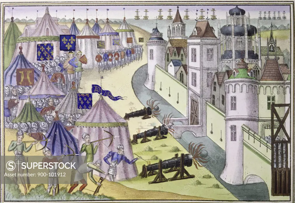 Assault Upon a Saracen City 1380 Jean Froissart (ca.1337-ca.1410 French) Manuscript