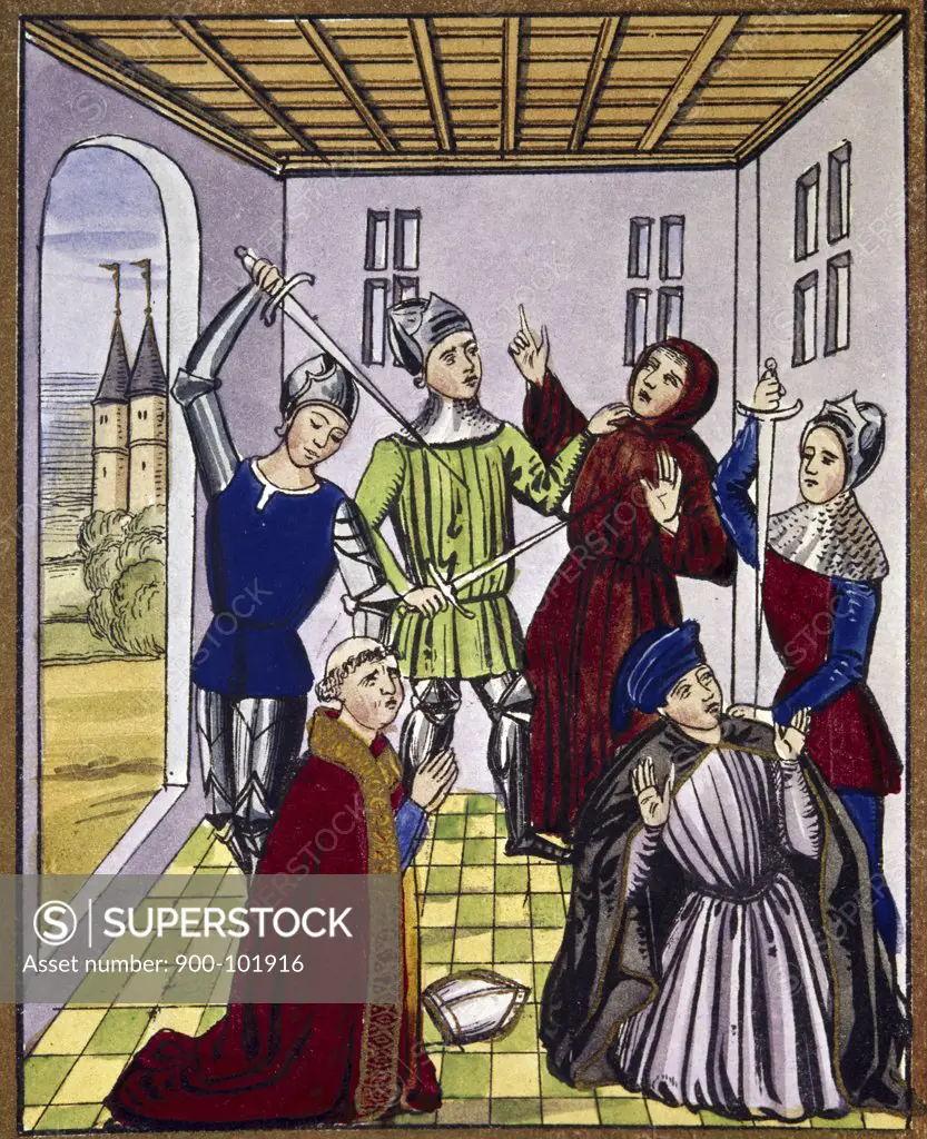 Murder of the Archbishop of Canterbury, Jean Froissart (ca.1337-ca.1405 French)
