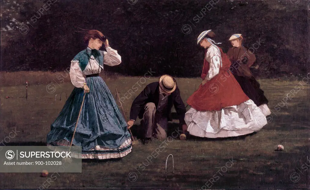 The Croquet Game 1866 Winslow Homer (1836-1910 American) Oil on canvas Art Institute of Chicago, Illinois, USA