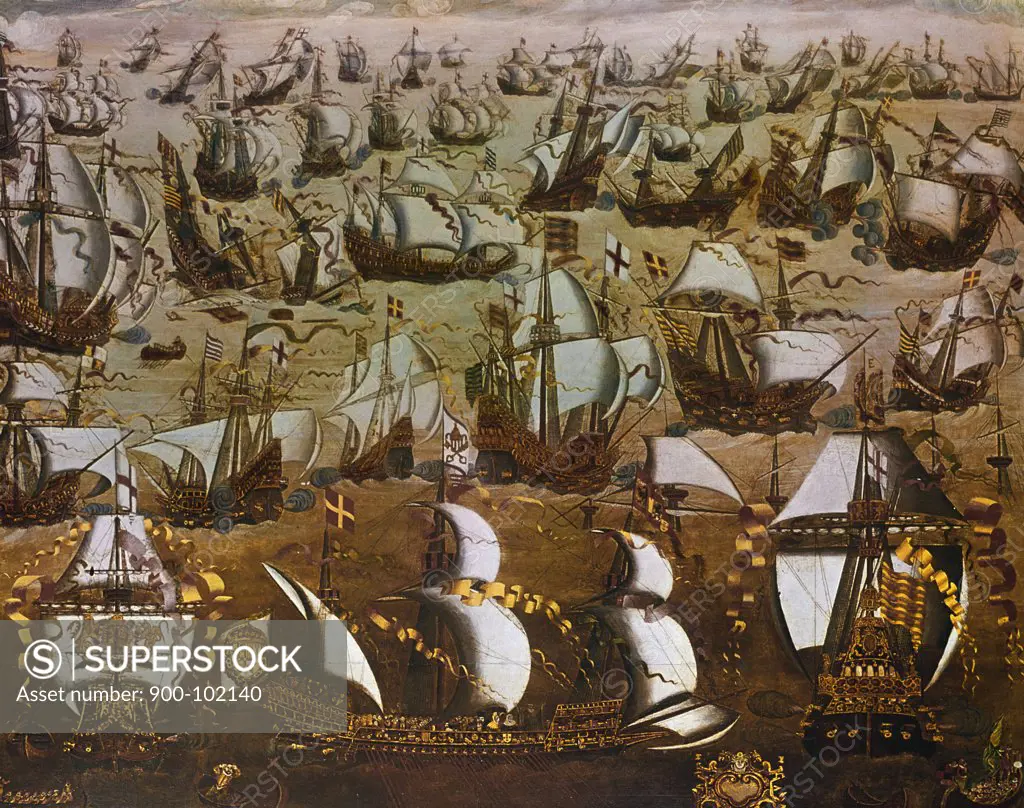 English Ships and the Spanish Armada 1588 English School (16th Century)