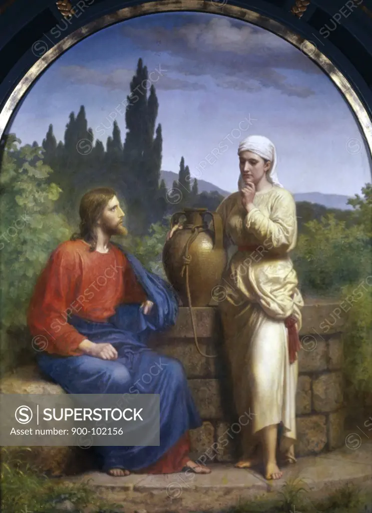 Christ and the Woman of Samaria Anton Laurids Johannes Dorph (1831-1914 /Danish) 
