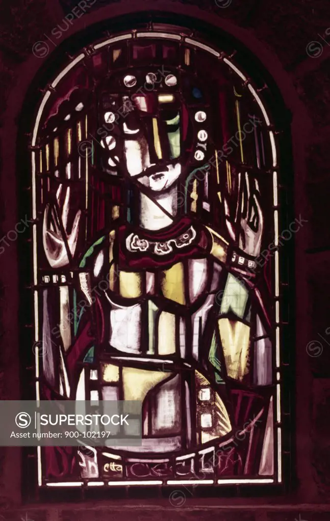 St. Cecilia by Jean Rene Bazaine, stained glass, 1904-2001