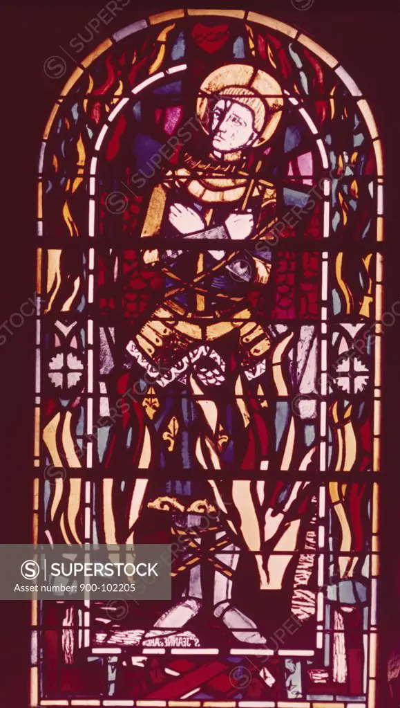 Saint Joan,  stained glass window by Maurice Brianchon,  1899