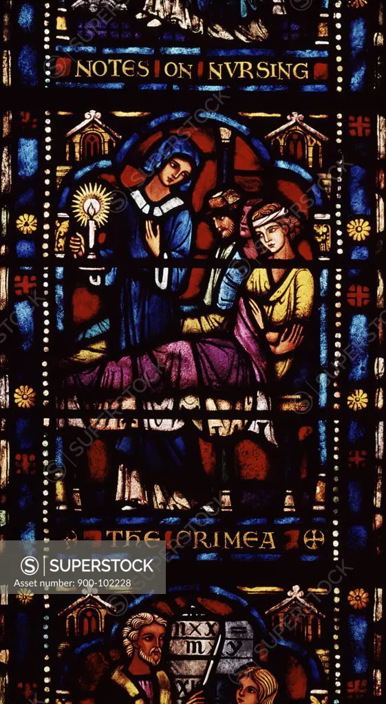 USA, Washington DC, Florence Nightingale Window in Washington National Cathedral