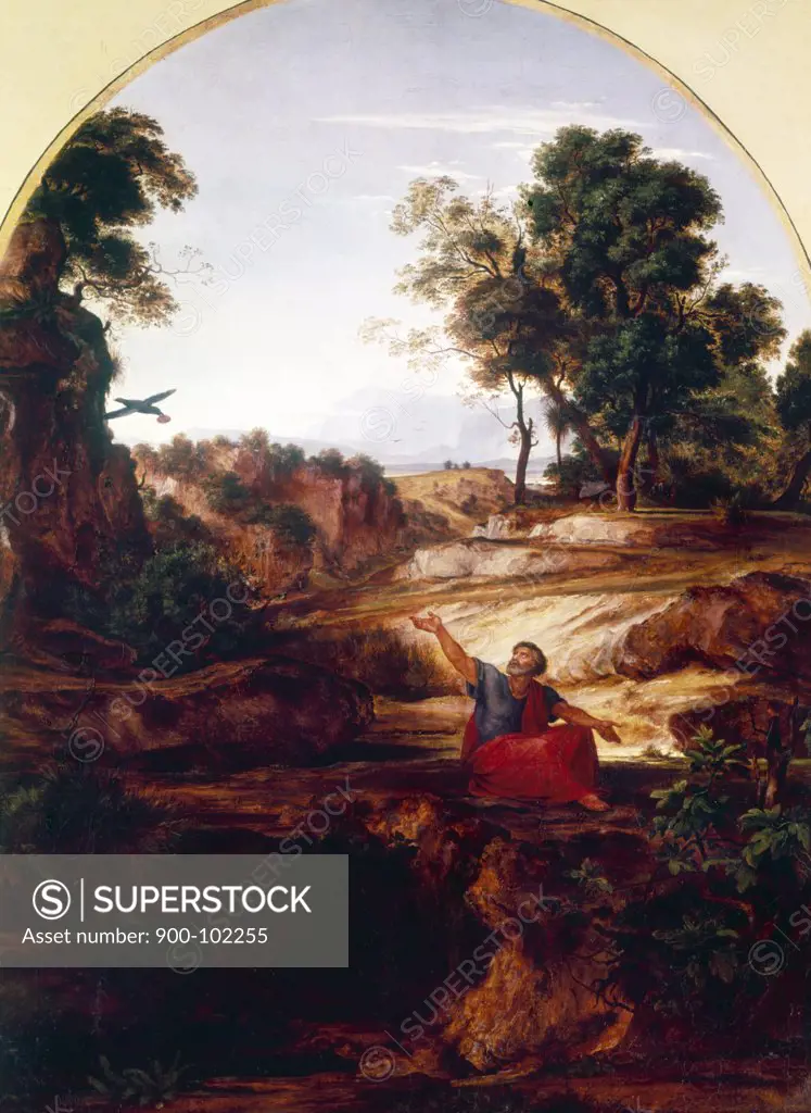 Elijah in the Wilderness by Ferdinand Olivier, (1785-1841)