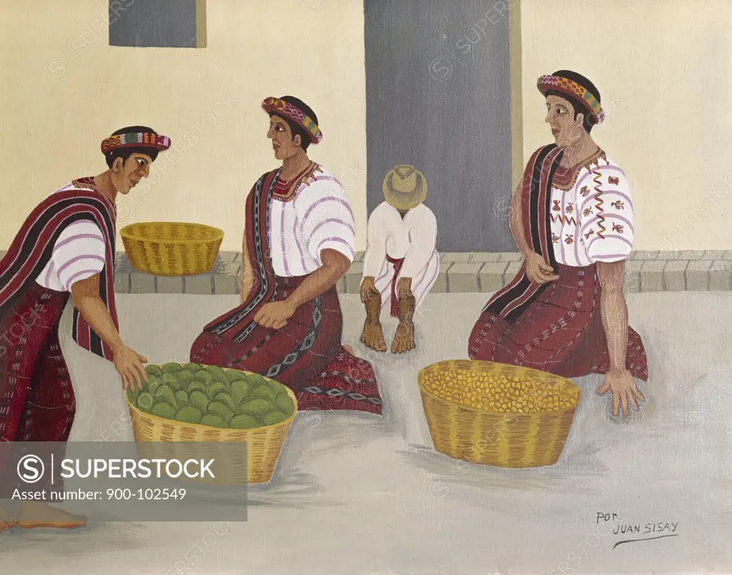 Fruit Sellers by Juan Sisay, 1890-1942, Private Collection
