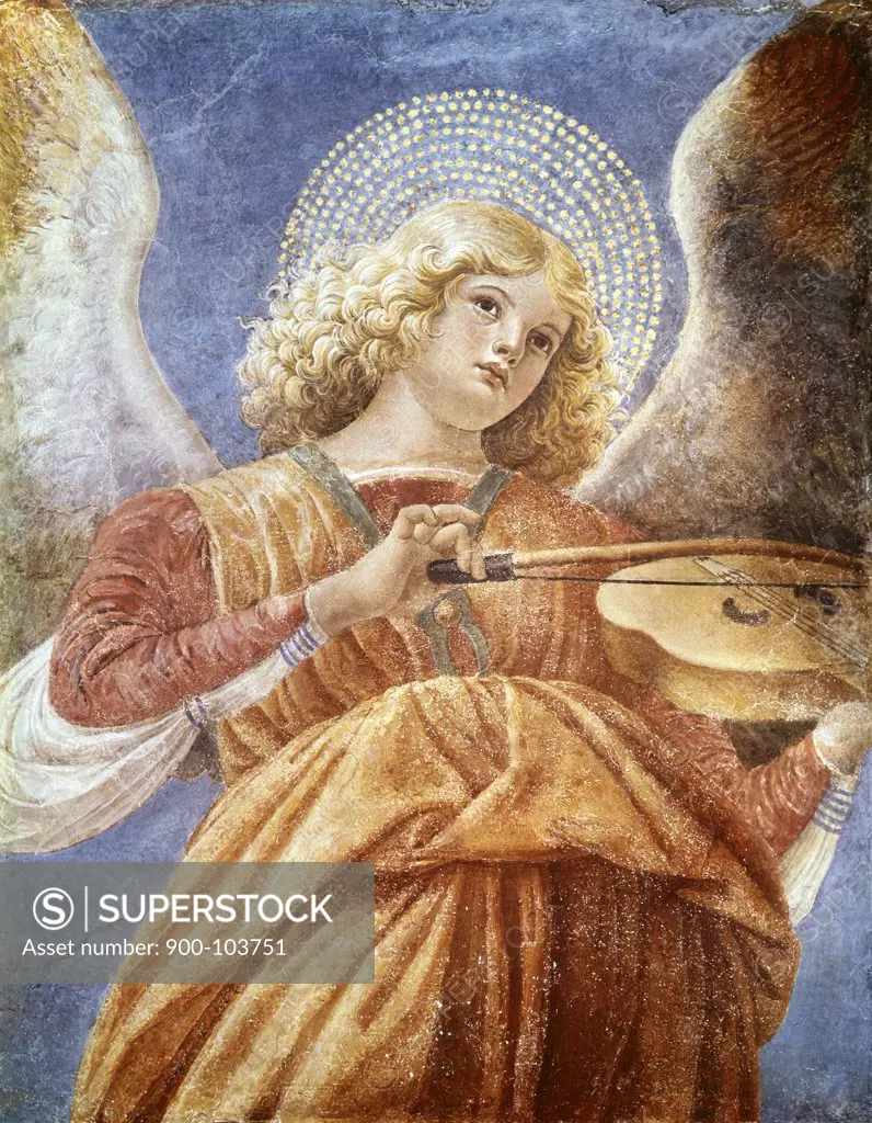 Music Making Angel with Violin ca. 1480 Melozzo da Forlì (1438-1494 Italian)  Fresco Vatican Museums and Galleries, Vatican City