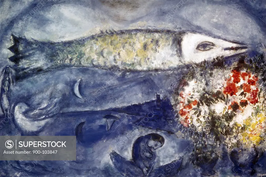 Flying Fish by Marc Chagall, 1956, 1887-1985