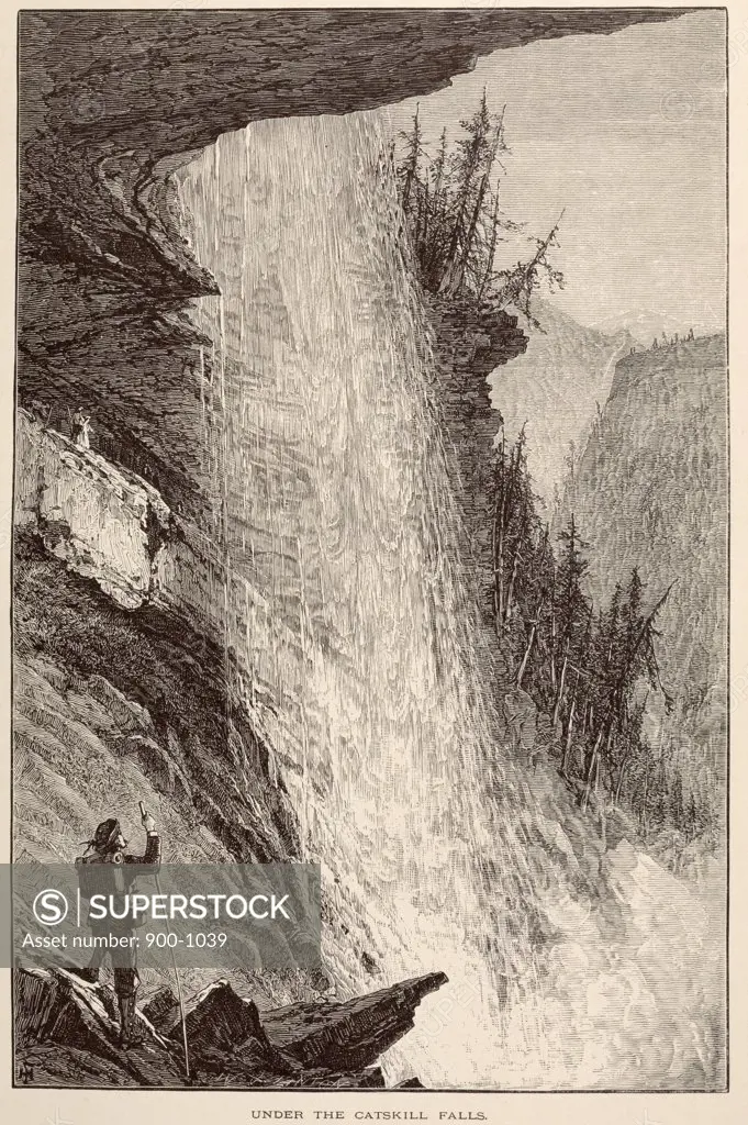 Under the Catskill Falls by unknown artist,  etching