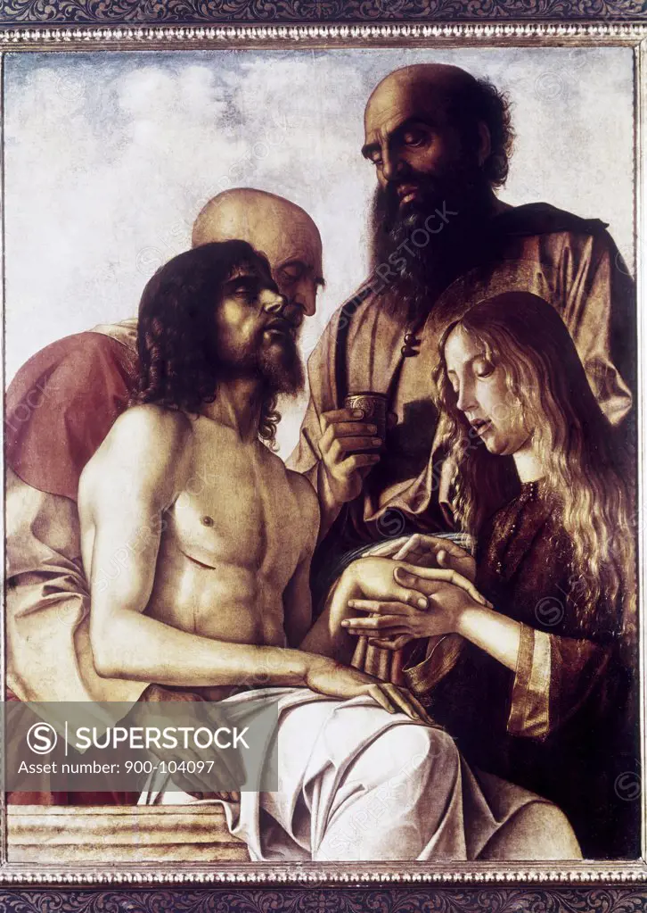 Lament Over the Dead Christ (Pesaro Altarpiece) ca. 1473-76 Giovanni Bellini (ca.1430-1516 Italian) Tempera on panel  