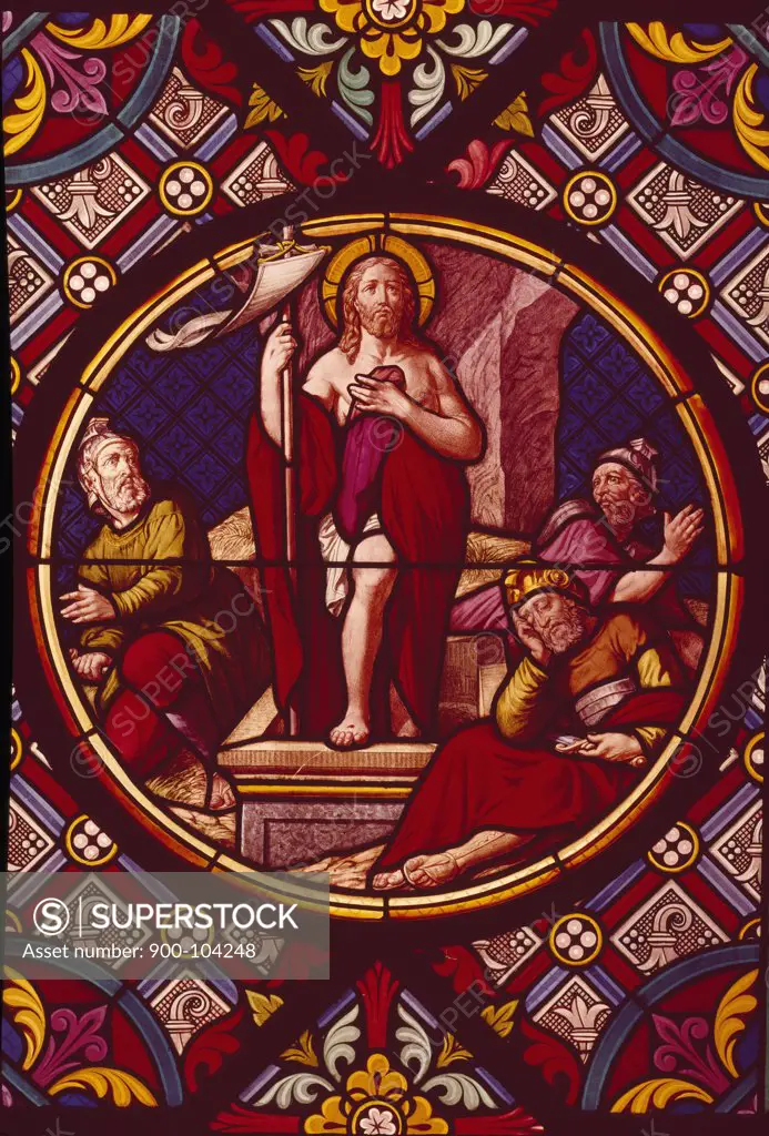 Resurrection,  stained glass window,  19th Century